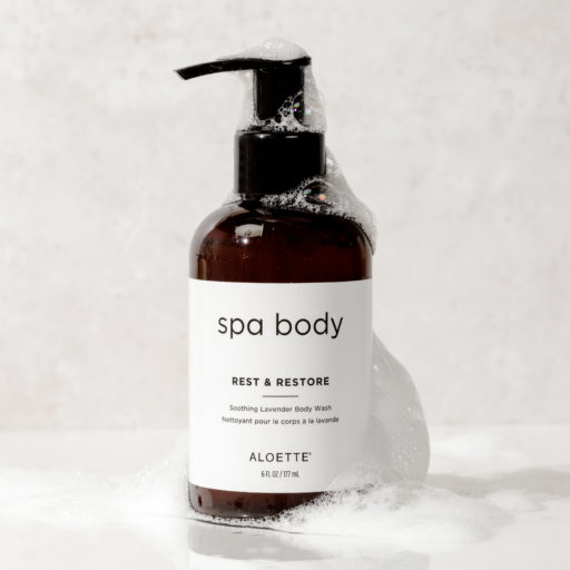 Rest and Restore Body Wash - standing on shower - soapy.jpg